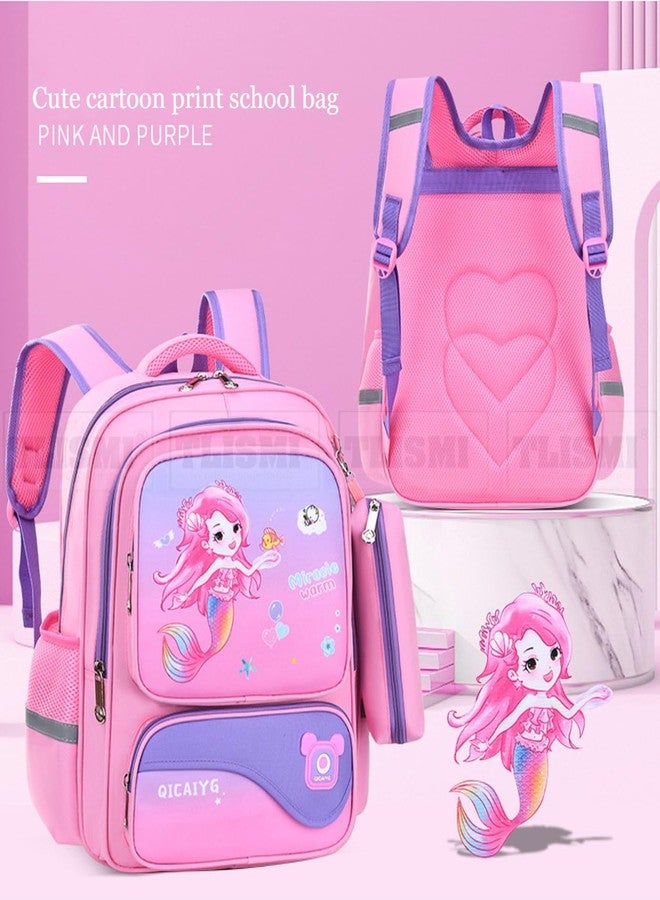 TLISMI Cute Cartoon Printed Primary School Backpack with Zipper Kit Durable & Spacious Water-Resistant Lightweight Bag Casual Trendy Multi-Compartment Breathable Bookbag for Boys, Girls & Students - Image 2